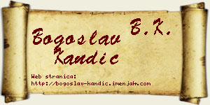 Bogoslav Kandić vizit kartica